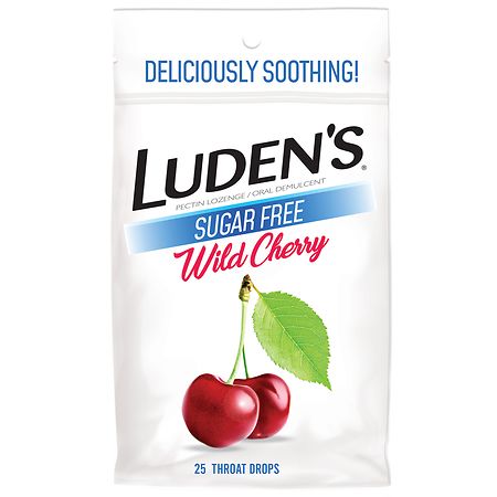Luden's Sugar Free Throat Drops Wild Cherry