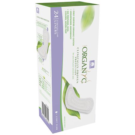 Organyc 100% Organic Cotton Panty Liners flat 24-count Boxes Pantyliner, Buy Women Hygiene products online in India