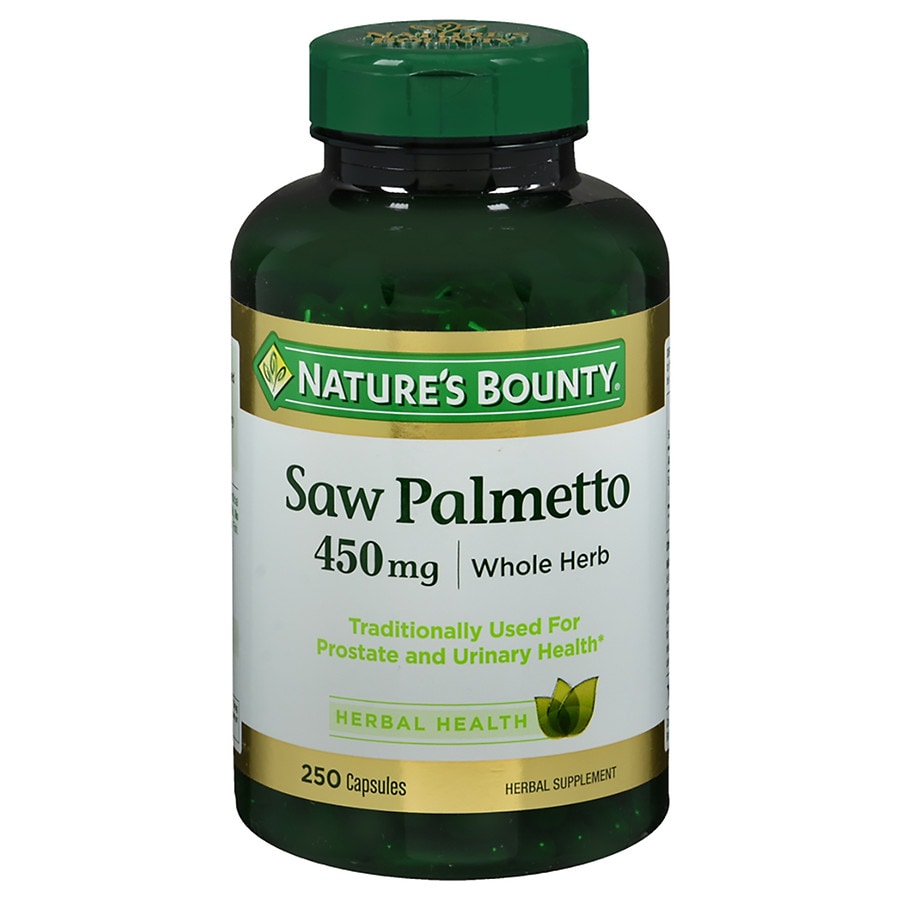 Nature's Bounty Saw Palmetto 450 mg Herbal Supplement Capsules