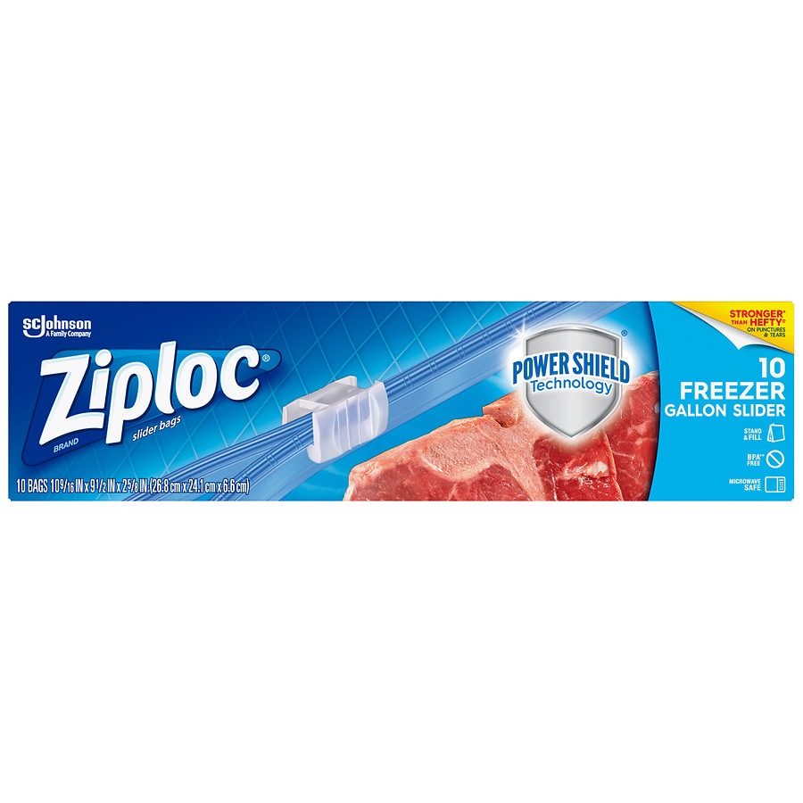 Ziploc Slider Bags, Storage, Gallon 12 ea