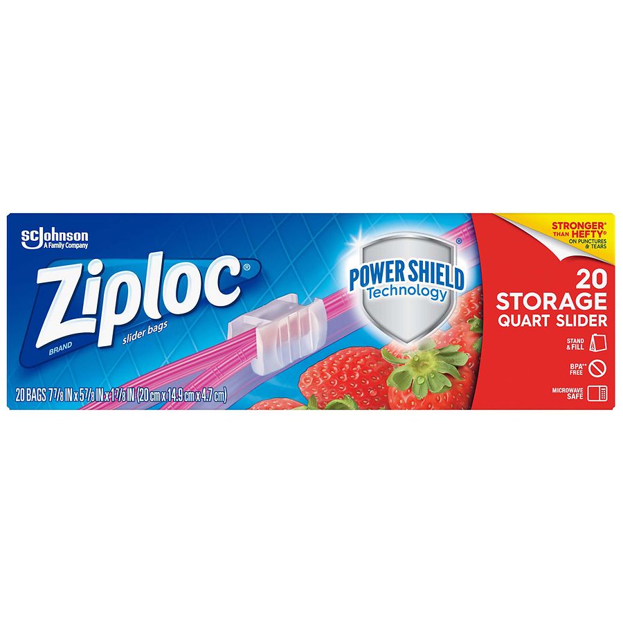 Ziploc Gallon Food Storage Slider Bags, Power Shield Technology for More  Durability, 26 Count, Pack of