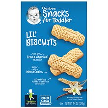 Gerber Lil' Biscuits Vanilla Wheat Toddler Snacks, Box (Pack of 8)