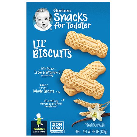 Gerber Lil' Biscuits Toddler Snacks Vanilla Wheat