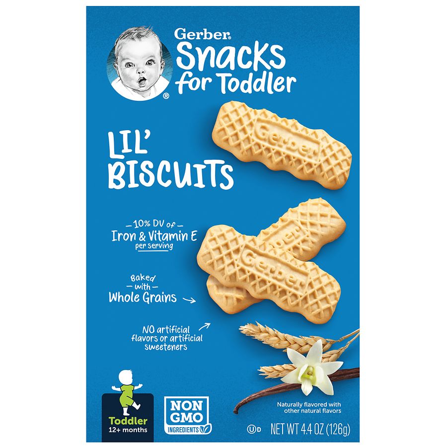 Gerber Lil' Biscuits Toddler Snacks Vanilla Wheat