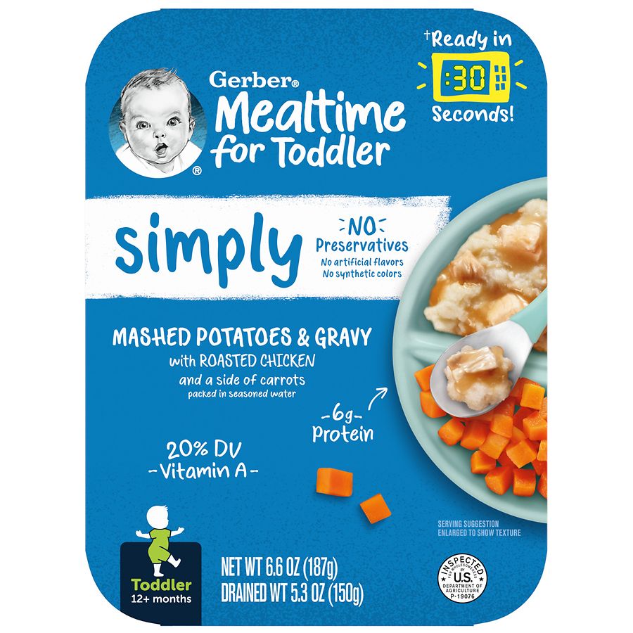 Photo 1 of 2 Pack- Gerber Mashed Potatoes & Gravy with Roasted Chicken, Toddler, 12+ Months, - 6.6 oz