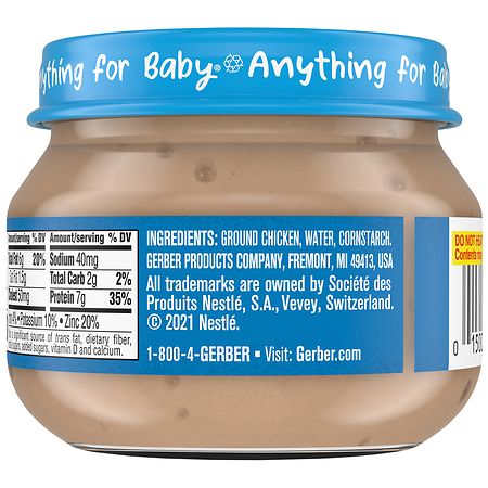 Gerber chicken and store gravy baby food