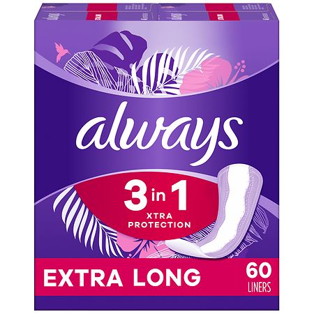 Always 3-in-1 Liners, Extra Long Length Extra Long