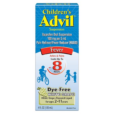 Children's Advil Liquid Pain Reliever and Fever Reducer White Grape