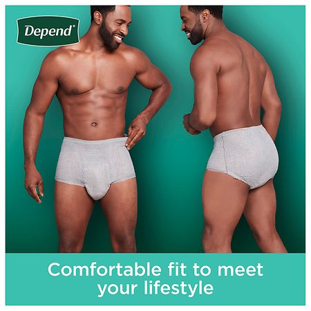 Depend Night Defense Adult Incontinence Underwear for Men, Overnight, S/M,  Grey, 16Ct 