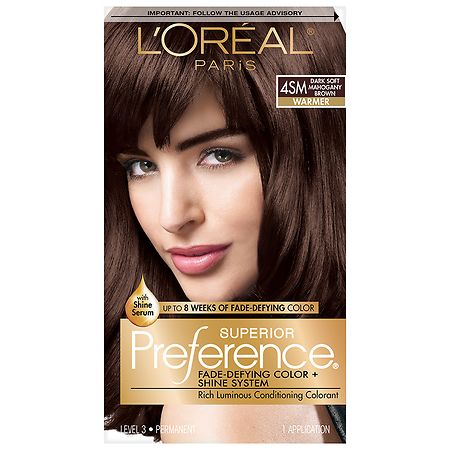 L'Oreal Paris Superior Preference Permanent Hair Color Dark Soft Mahogany Brown 4SM