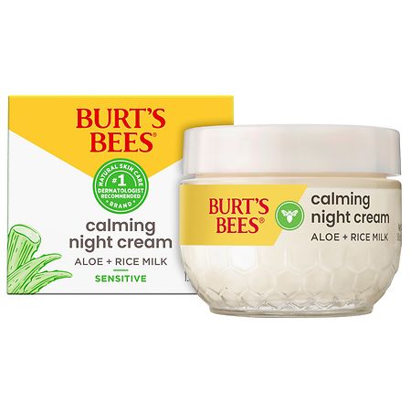 Burt's Bees Calming Night Cream with Aloe and Rice Milk for
