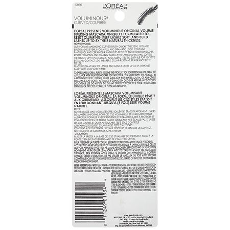 L'Oreal Paris Voluminous Original Curved Brush Mascara, Black