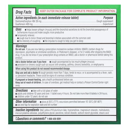 Walgreens Cough Mucus Relief DM Immediate Release Tablets