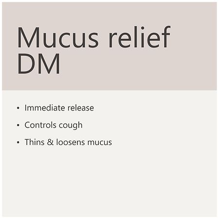 Walgreens Cough Mucus Relief DM Immediate Release Tablets