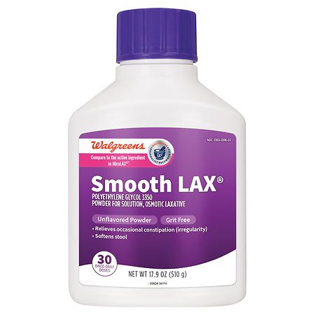 Walgreens SmoothLax Polyethylene Glycol 3350 Powder for Solution, Laxative