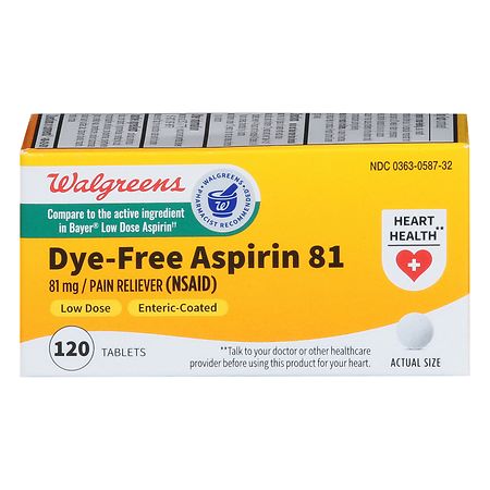 UPC 311917107295 product image for Walgreens Dye-Free Aspirin 81 Tablets - 120.0 ea | upcitemdb.com