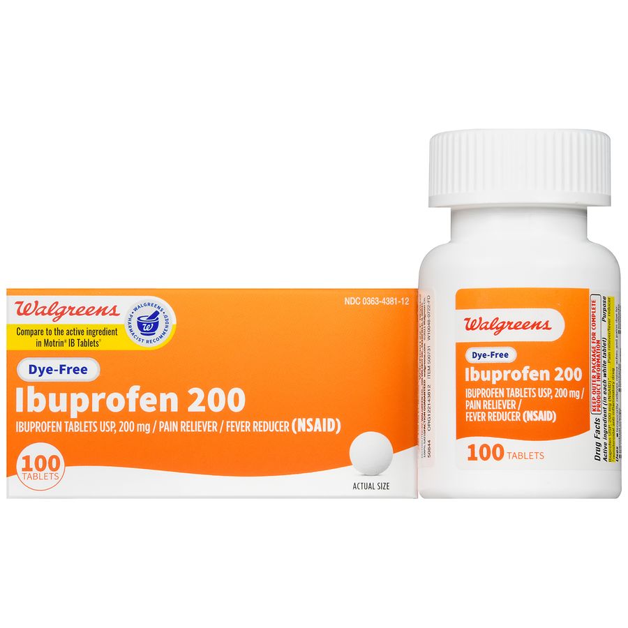 Walgreens Ibuprofen 200 Tablets Dye-free