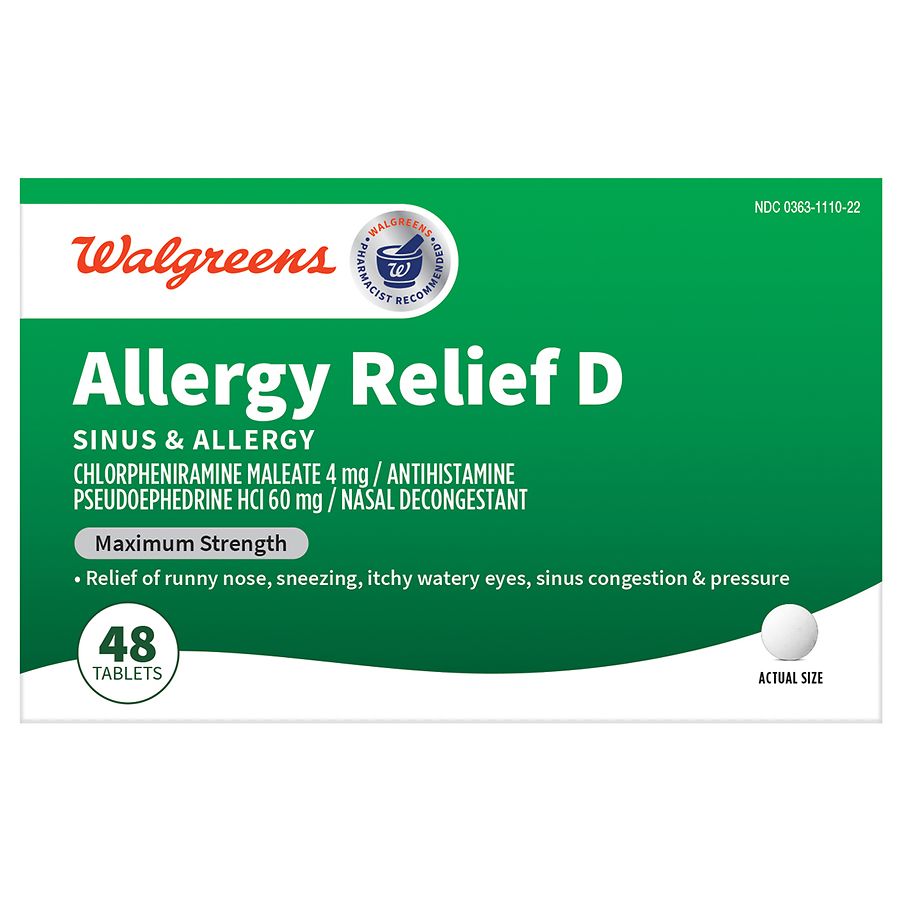 Walgreens WalPhed D Sinus & Allergy Tablets Walgreens