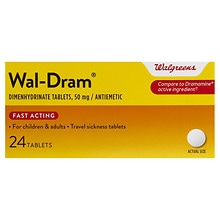 Walgreens Wal-Dram Antimetic Travel Sickness Tablets, Adults and ...