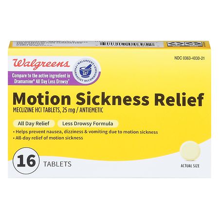 Walgreens Motion Sickness Relief Tablets