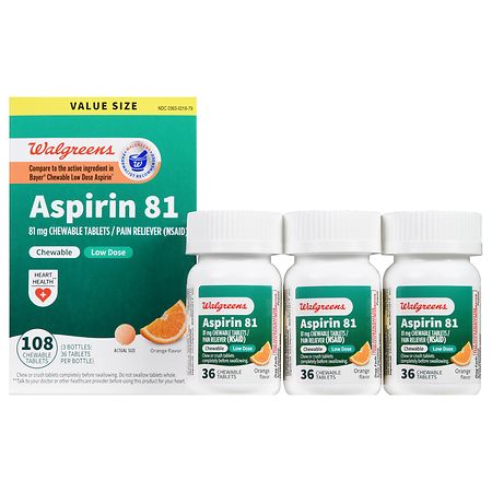 Walgreens Aspirin 81 Chewable Tablets Orange