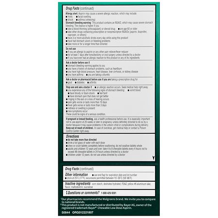 Walgreens Aspirin 81 Chewable Tablets Orange