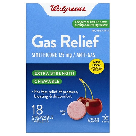 Walgreens Gas Relief Chewable Tablets Extra Strength Cherry Creme