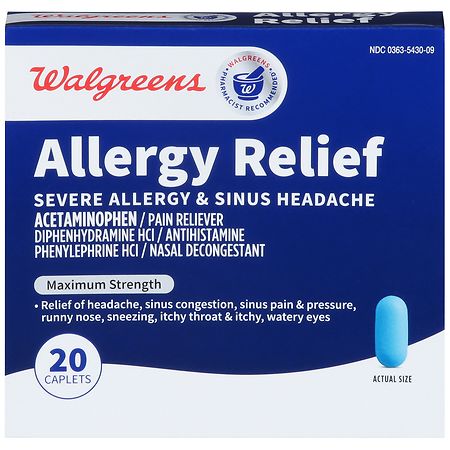 Walgreens Allergy Relief Severe Allergy & Sinus Headache Caplets