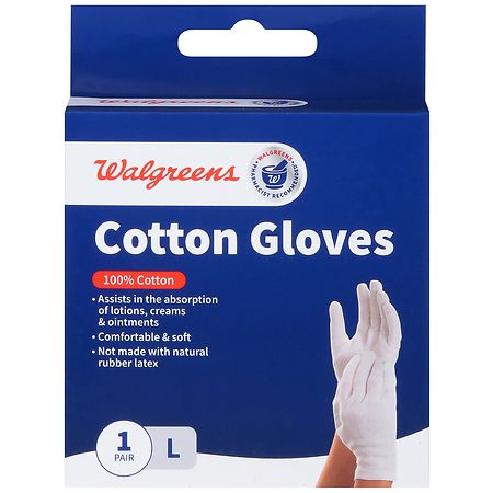 Walgreens Cotton Gloves L