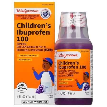 Walgreens Children's Ibuprofen 100 Oral Suspension Grape