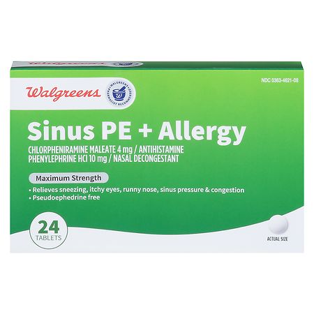 Walgreens Sinus PE + Allergy Maximum Strength Tablets