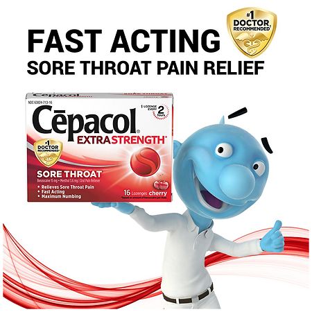 Cepacol Powerful, Instant Acting Sore Throat Relief Lozenges Cherry