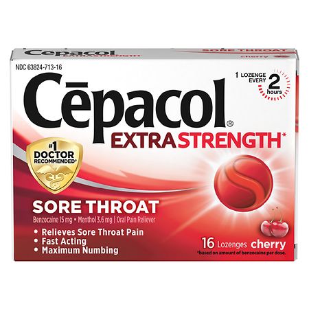 Cepacol Powerful, Instant Acting Sore Throat Relief Lozenges Cherry