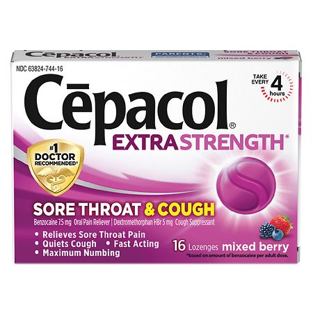 Cepacol Cepacol Extra Strength Sore Throat & Cough Relief Lozenges Mixed Berry