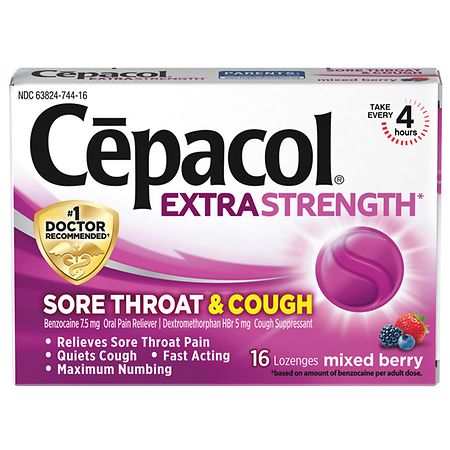 Cepacol Cepacol Extra Strength Sore Throat & Cough Relief Lozenges Mixed Berry