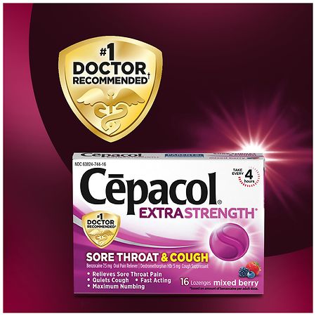 Cepacol Cepacol Extra Strength Sore Throat & Cough Relief Lozenges Mixed Berry
