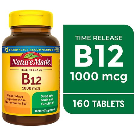 Nature Made Vitamin B12 1000 mcg Time Release 160 Tablets | Walgreens