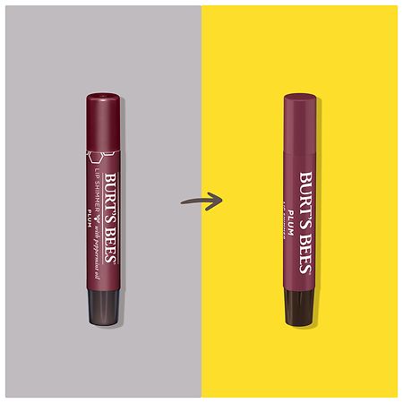 Burt's Bees Lip Shimmer, Natural Origin Lip Care 1 Tube, Plum