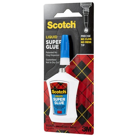 SCOTCH, Super Glue Liquid Adhesive 0.07 OZ Fine Tip Single Use AD114,2 OF  4PACK