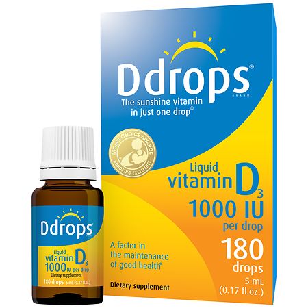 Ddrops Liquid Vitamin D3 Drops 1000 IU