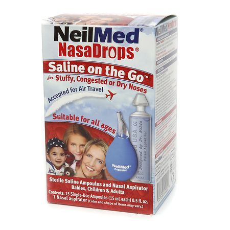 NeilMed NasaDrops Saline on the Go Ampoules 15 Pack