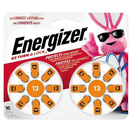 Energizer Hearing Aid Batteries Size 13, Orange Tab 13