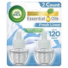 Air Wick Plug in Scented Oil Refill, 2 ct, Fresh Linen, Air Freshener,  Essential Oils