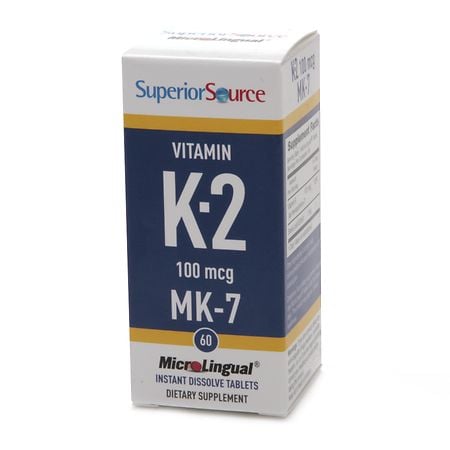 Superior Source Vitamin K2 100 mcg MK7, Dissolve Tablets
