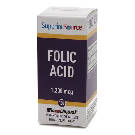 Superior Source Folic Acid 1200mcg Extra Strength, Dissolve Tablets