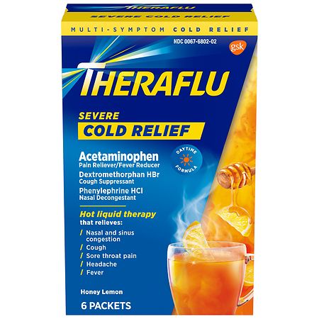TheraFlu Cold Medicine Powder, Multi-Symptom Severe Honey Lemon