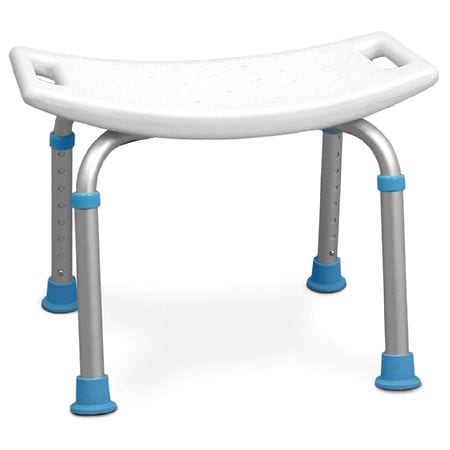 AquaSense Adjustable Bath and Shower Chair with Non-Slip Seat White