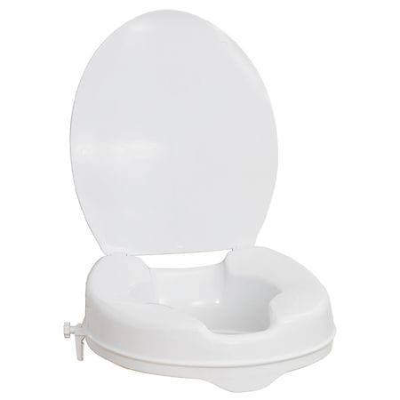 AquaSense Raised Toilet Seat with Lid 2" White