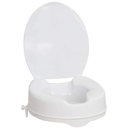AquaSense Raised Toilet Seat with Lid, 4 Inch 4" White