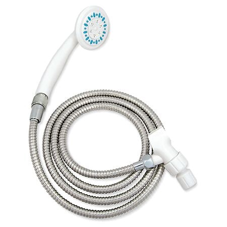 AquaSense 3 Setting Handheld Shower Head with Ultra-Long Stainless Steel Hose White